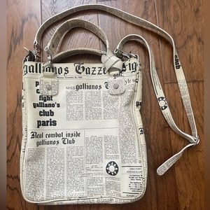 Galliano Printed Leather Shoulder Bag